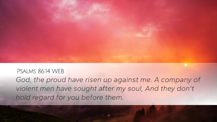 Psalms 86:14 WEB Bible Verse Image