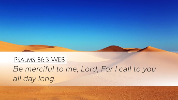 Psalms 86:3 WEB Bible Verse Image