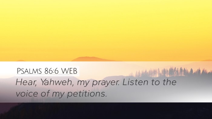 Psalms 86:6 WEB Bible Verse Image