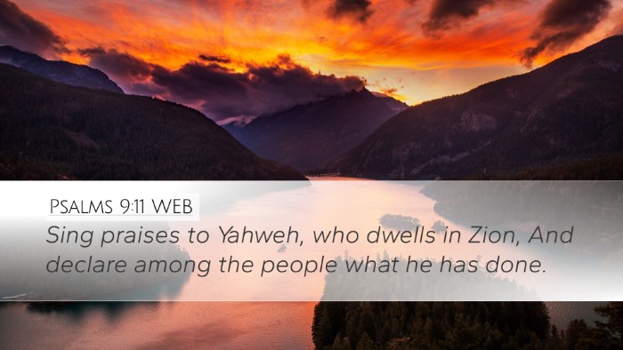 Psalms 9:11 WEB Bible Verse Image