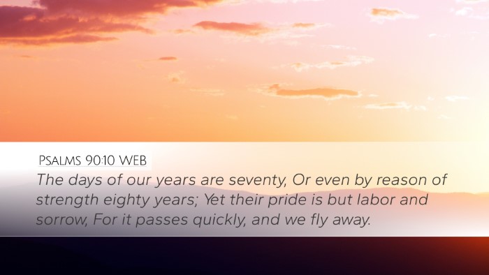 Psalms 90:10 WEB Bible Verse Image