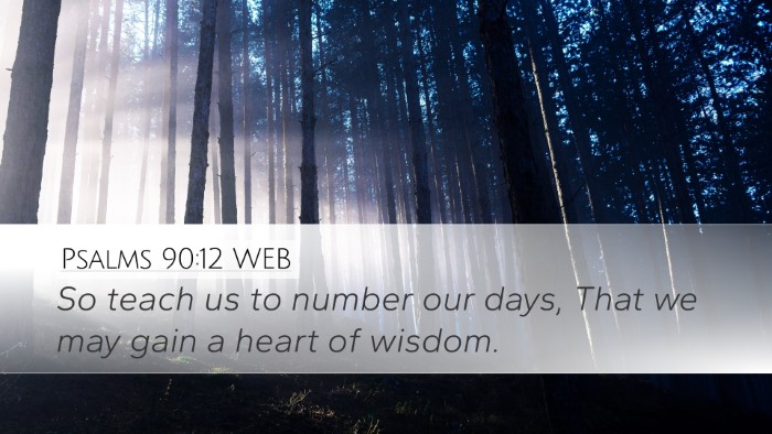 Psalms 90:12 WEB Bible Verse Image