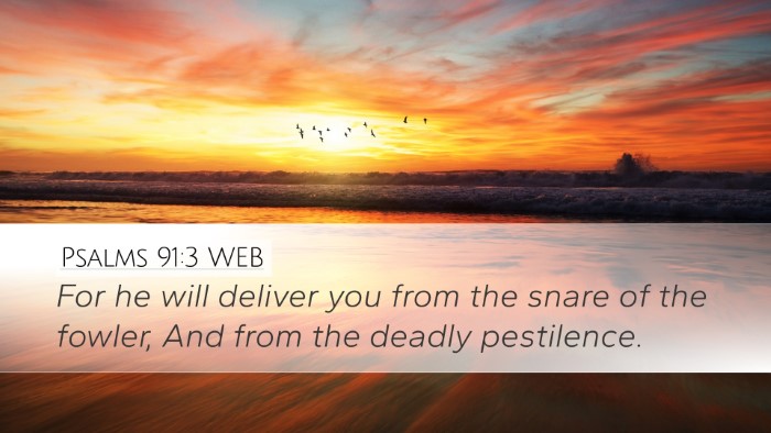 Psalms 91:3 WEB Bible Verse Image