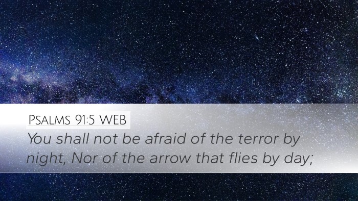 Psalms 91:5 WEB Desktop Wallpaper - You shall not be afraid of the terror by night, - Desktop Bible Verse Wallpaper