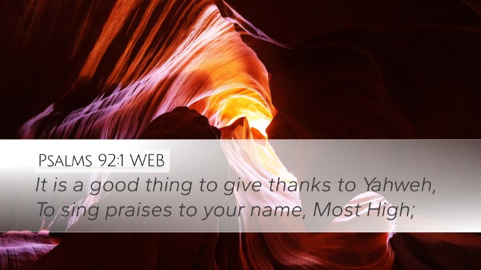 Psalms 92:1 WEB Bible Verse Image