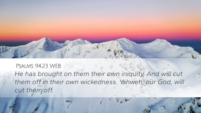 Psalms 94:23 WEB Bible Verse Image