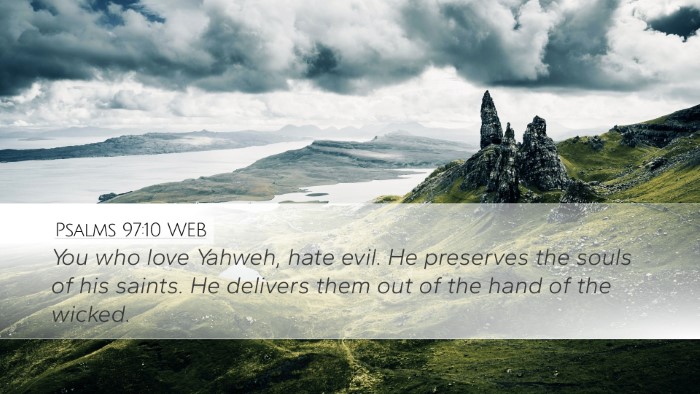 Psalms 97:10 WEB Bible Verse Image