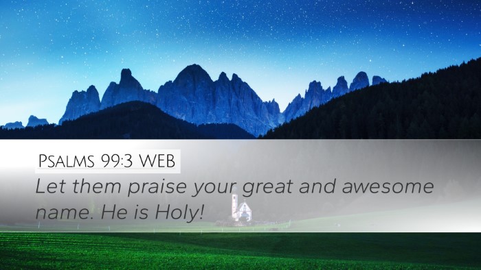 Psalms 99:3 WEB Bible Verse Image