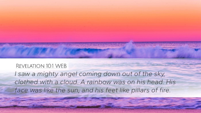 Revelation 10:1 WEB Bible Verse Image