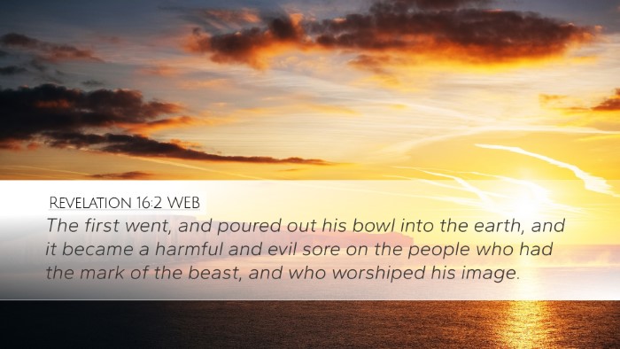 Revelation 16:2 WEB Bible Verse Image