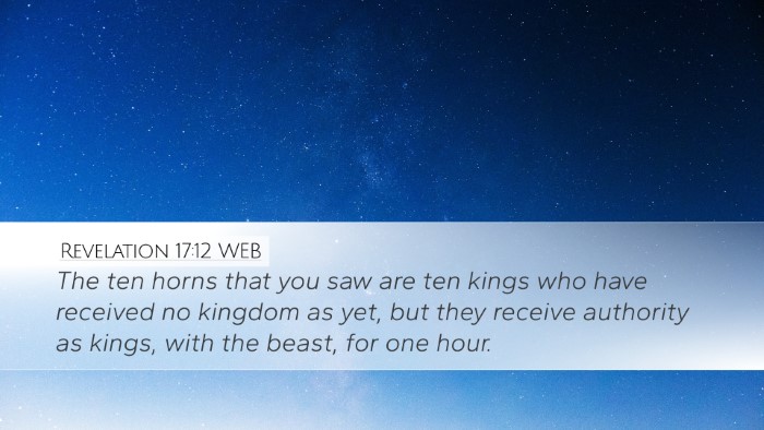 Revelation 17:12 WEB Bible Verse Image