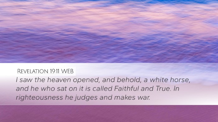 Revelation 19:11 WEB Bible Verse Image