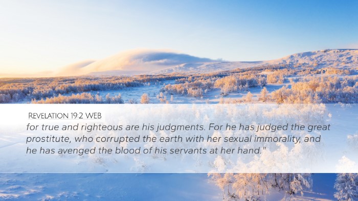 Revelation 19:2 WEB Bible Verse Image