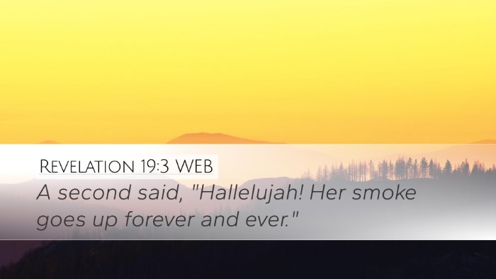 Revelation 19:3 WEB Bible Verse Image