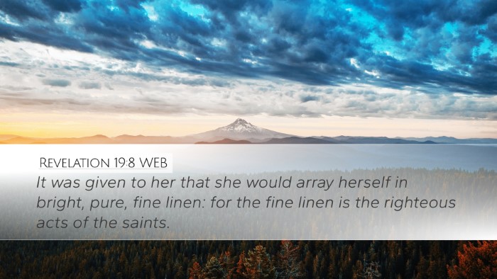 Revelation 19:8 WEB Bible Verse Image