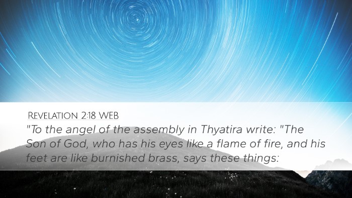 Revelation 2:18 WEB Bible Verse Image