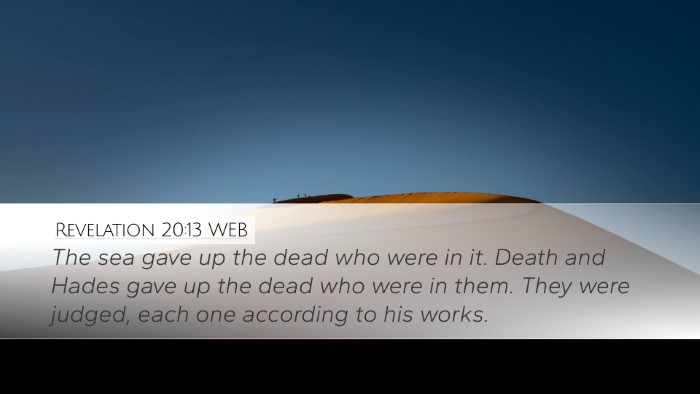 Revelation 20:13 WEB Bible Verse Image