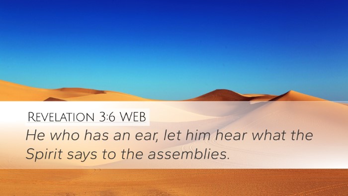 Revelation 3:6 WEB Bible Verse Image