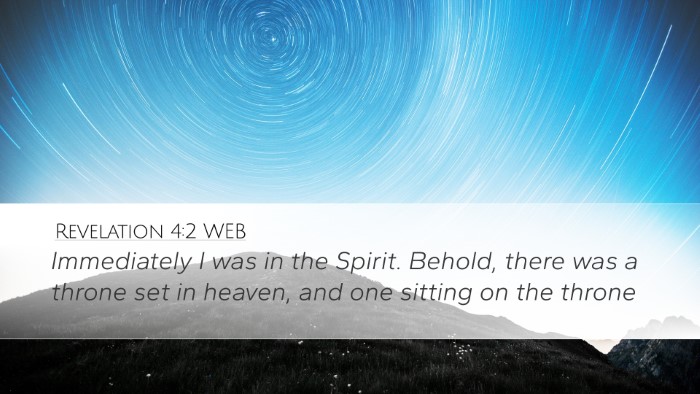 Revelation 4:2 WEB Bible Verse Image