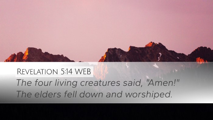 Revelation 5:14 WEB Bible Verse Image