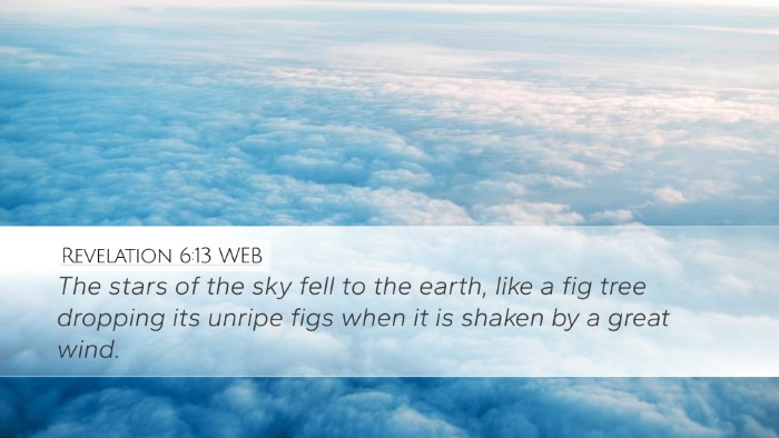 Revelation 6:13 WEB Bible Verse Image