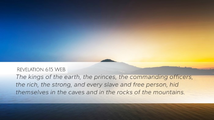 Revelation 6:15 WEB Bible Verse Image