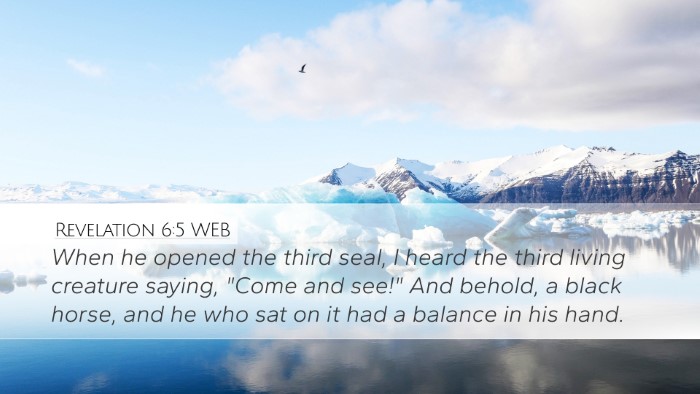 Revelation 6:5 WEB Bible Verse Image