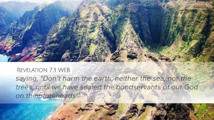 Revelation 7:3 WEB Bible Verse Image