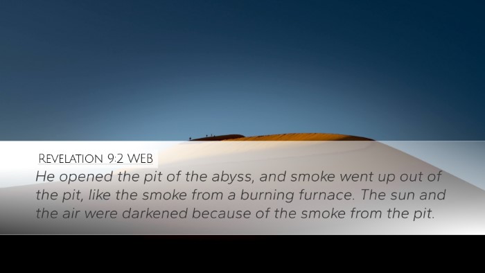 Revelation 9:2 WEB Bible Verse Image