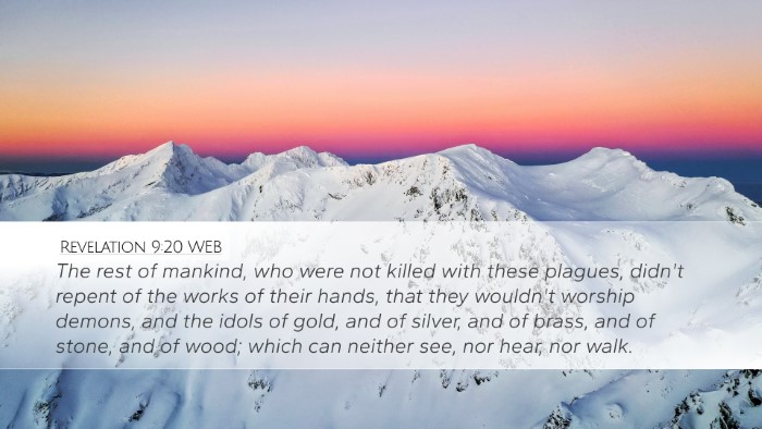 Revelation 9:20 WEB Bible Verse Image