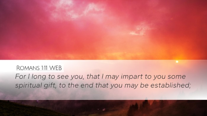 Romans 1:11 WEB Bible Verse Image