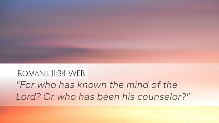 Romans 11:34 WEB Bible Verse Image