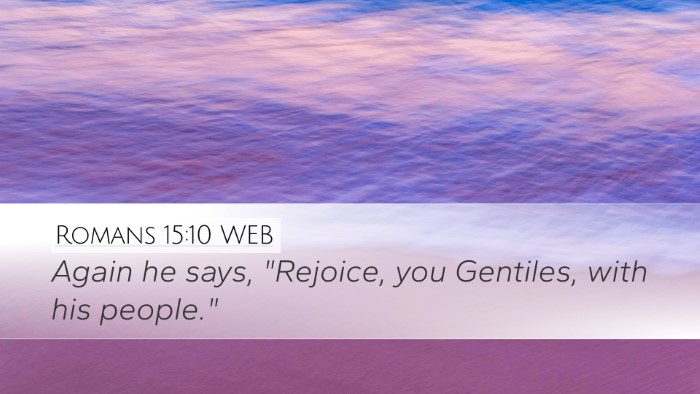 Romans 15:10 WEB Bible Verse Image