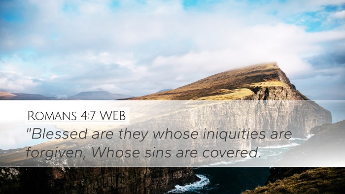 Romans 4:7 WEB Bible Verse Image