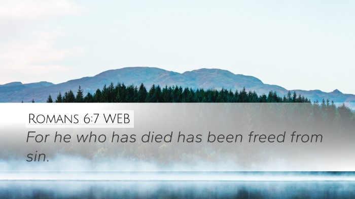 Romans 6:7 WEB Bible Verse Image