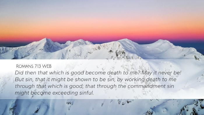 Romans 7:13 WEB Bible Verse Image