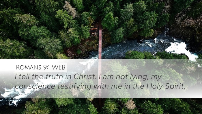 Romans 9:1 WEB Bible Verse Image