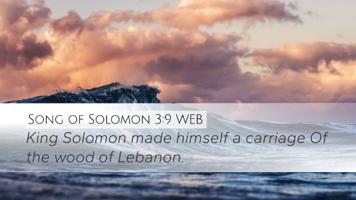 Song of Solomon 3:9 WEB Desktop Wallpaper - King Solomon made himself a carriage Of the wood - Desktop Bible Verse Wallpaper