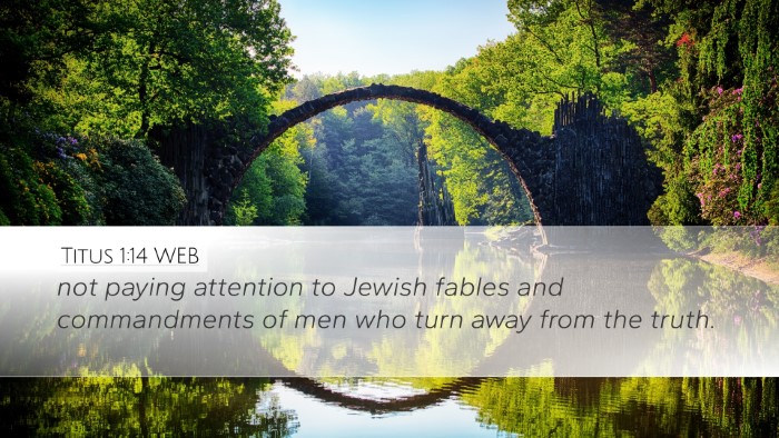 Titus 1:14 WEB Bible Verse Image