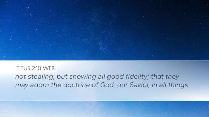 Titus 2:10 WEB Bible Verse Image