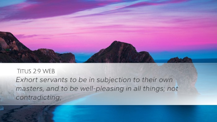Titus 2:9 WEB Bible Verse Image