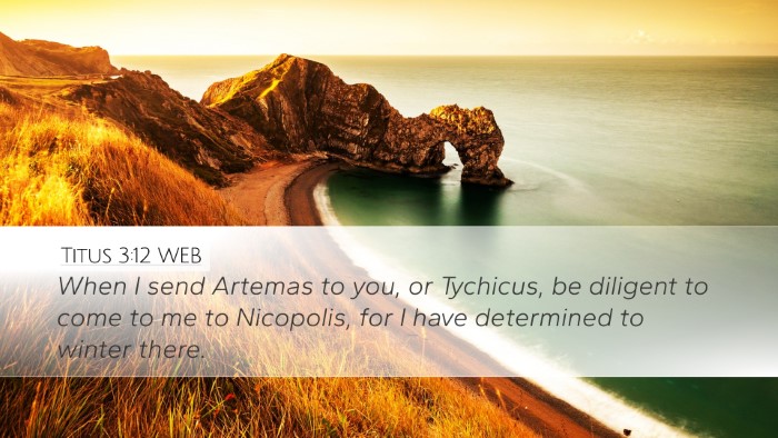 Titus 3:12 WEB Bible Verse Image