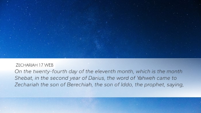 Zechariah 1:7 WEB Bible Verse Image