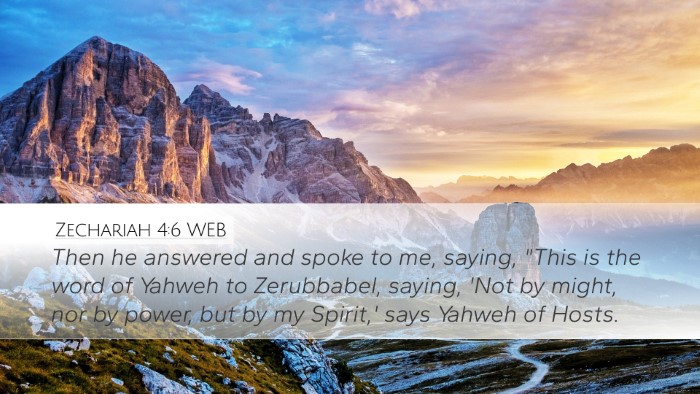 Zechariah 4:6 WEB Bible Verse Image