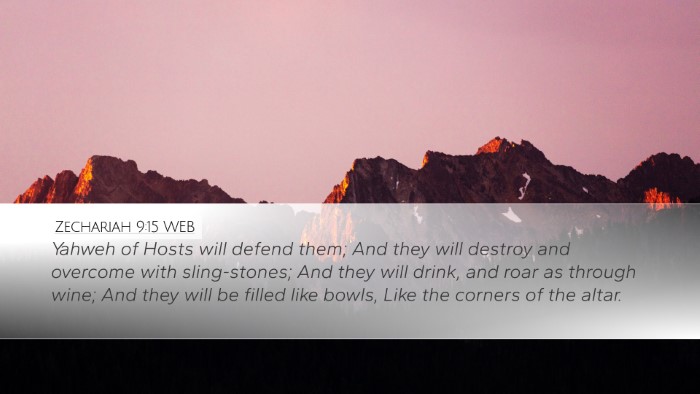 Zechariah 9:15 WEB Bible Verse Image