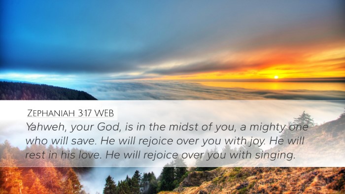 Zephaniah 3:17 WEB Bible Verse Image