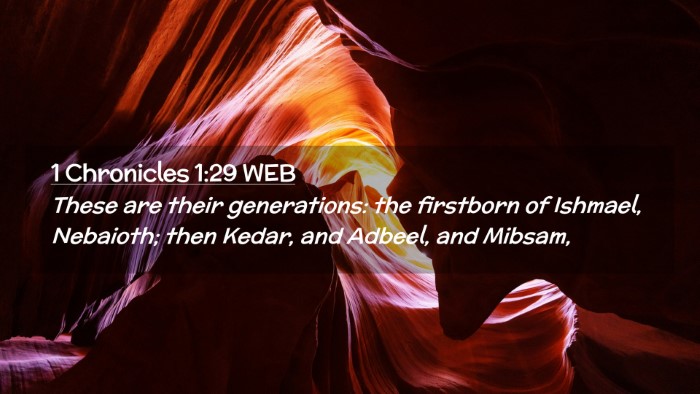 Picture 02 - 1 Chronicles 1:29 WEB Desktop Wallpaper - These are their generations: the firstborn of - Desktop Bible Verse Wallpaper