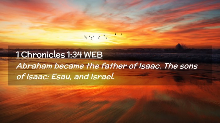 Picture 02 - 1 Chronicles 1:34 WEB Desktop Wallpaper - Abraham became the father of Isaac. The sons of - Desktop Bible Verse Wallpaper