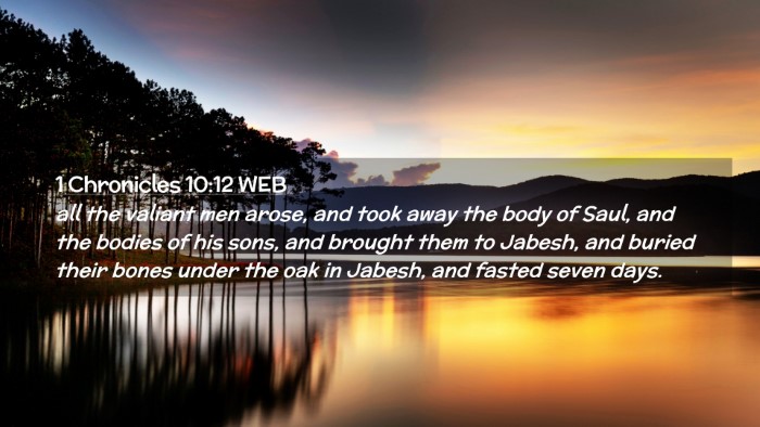 Picture 02 - 1 Chronicles 10:12 WEB Desktop Wallpaper - all the valiant men arose, and took away the body - Desktop Bible Verse Wallpaper