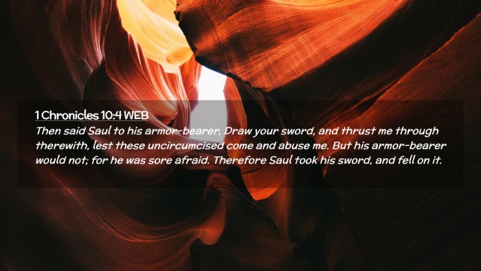Picture 02 - 1 Chronicles 10:4 WEB Desktop Wallpaper - Then said Saul to his armor-bearer, Draw your - Desktop Bible Verse Wallpaper